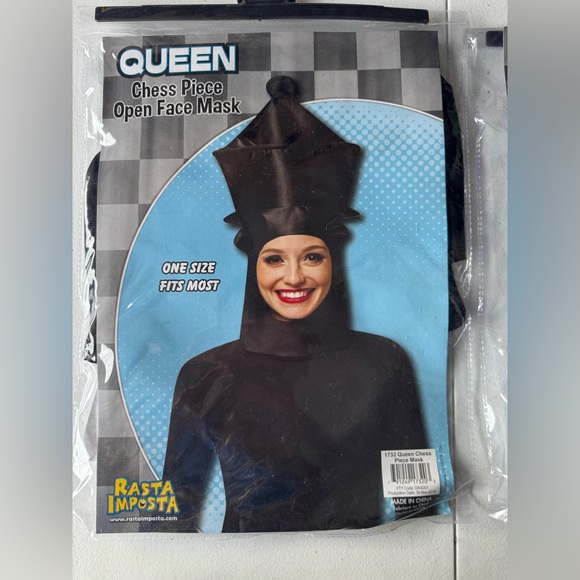 Black Queen Chess Piece Costume Mask - Picture 1 of 1